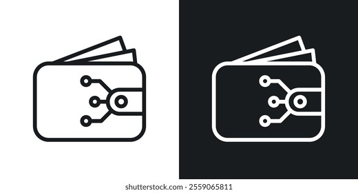 Cryptocurrency wallet icons. vector set in black colors