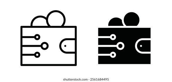 Cryptocurrency wallet icons for web ui designs