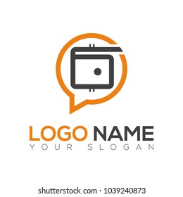 Cryptocurrency Wallet Logo Template Vector