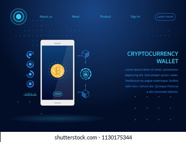 Cryptocurrency wallet webpage design