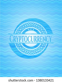 Cryptocurrency water representation emblem.