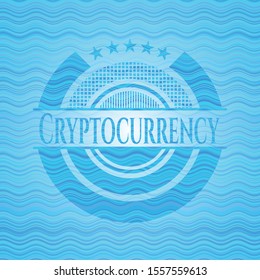 Cryptocurrency water wave concept style badge. Vector Illustration. Detailed.