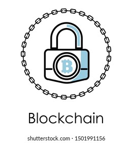 Criptodivisa y dinero web, tecnología de bloqueo icono aislado, vector de moneda de internet. Bloqueo y cadena, minería de bitcoin. Dinero digital, pagos electrónicos, ciberespacio, negocios virtuales