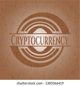 Cryptocurrency wood icon or emblem. Vector Illustration.