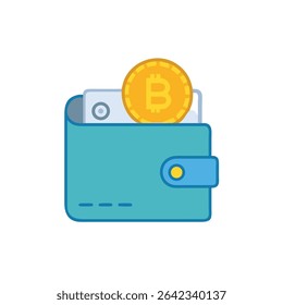 ícone criptomoeda-wallet estilo de ilustração de vetor