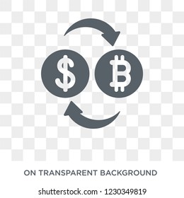 crypto-exchange icon. Trendy flat vector crypto-exchange icon on transparent background from general  collection. 