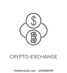 crypto-exchange linear icon. Modern outline crypto-exchange logo concept on white background from General collection. Suitable for use on web apps, mobile apps and print media.