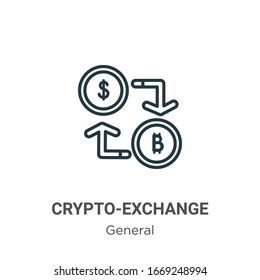 Crypto-exchange outline vector icon. Thin line black crypto-exchange icon, flat vector simple element illustration from editable general concept isolated stroke on white background