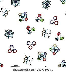 cryptogenetics dna gene helix vector seamless pattern thin line illustration
