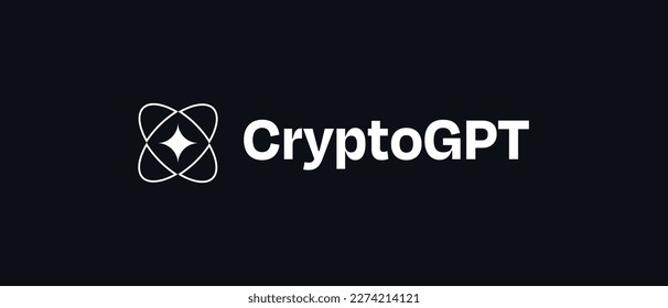 CryptoGPT Kryptowährung GPT Token, Cryptowährung Logo auf isoliertem Hintergrund mit Text.