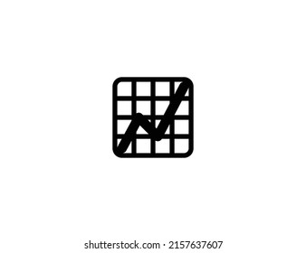 Cryptographic icon. Chart increasing isolated vector illustration icon. Stock market graph emoji illustration icon