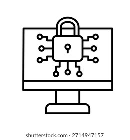 Cryptographic Outline Icon Vector Illustration