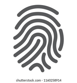 Cryptographic signature glyph icon, security and identity, fingerprint sign, vector graphics, a solid pattern on a white background, eps 10.