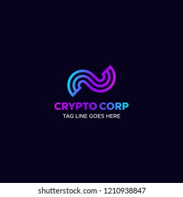 cryptography company abstract modern gradient logo 