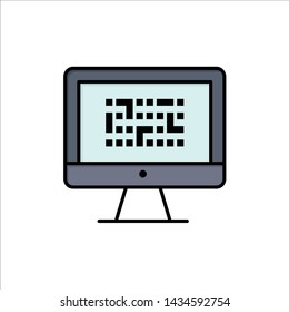 Cryptography, Data, Ddos, Encryption, Information, Problem  Flat Color Icon. Vector icon banner Template