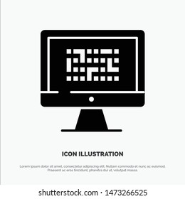 Cryptography, Data, Ddos, Encryption, Information, Problem solid Glyph Icon vector