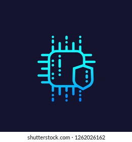 cryptography and encryption vector icon, linear