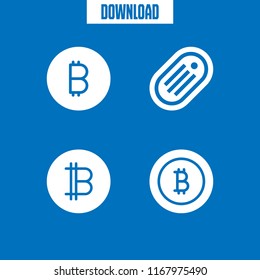 cryptography icon. 4 cryptography vector set. token and bitcoin icons for web and design about cryptography theme