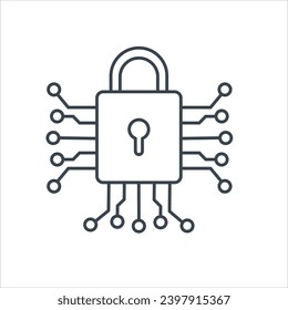 Cryptography icon concept design stock illustration