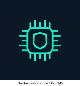 cryptography icon, linear