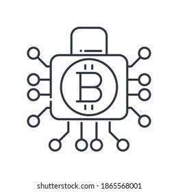 Cryptography icon, linear isolated illustration, thin line vector, web design sign, outline concept symbol with editable stroke on white background.