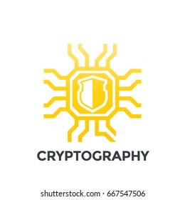 cryptography icon on white