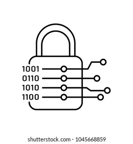 Cryptography icon. Outline illustration of cryptography vector icon for web and advertising