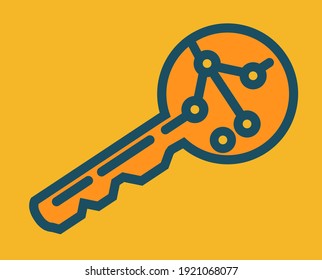 Cryptography Key Privacy Concept, Yellow Background