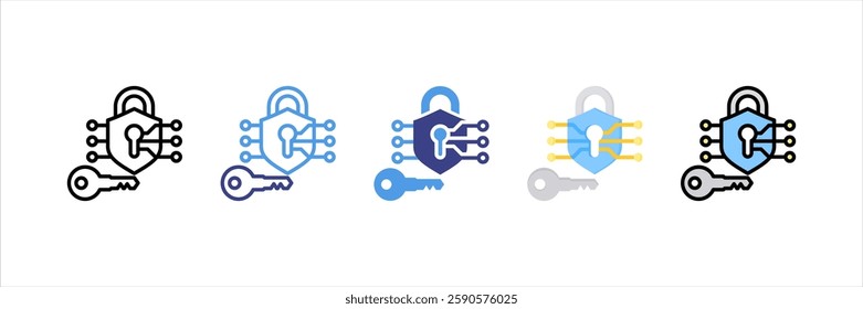 Cryptography Multi Style Icon Set