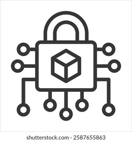 Cryptography Outline Icon Vector Illustration