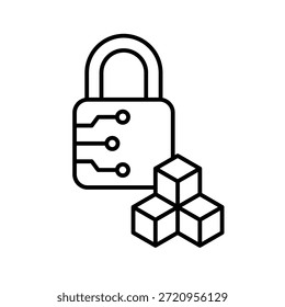 Ilustração do vetor do ícone de contorno de criptografia