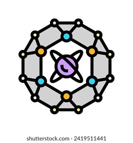 cryptography quantum technology color icon vector. cryptography quantum technology sign. isolated symbol illustration