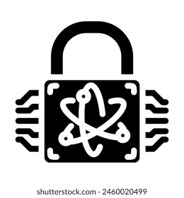 cryptography quantum technology glyph icon vector. cryptography quantum technology sign. isolated symbol illustration