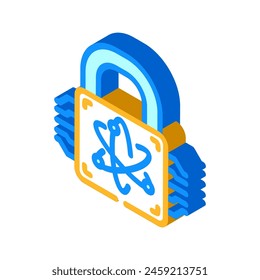 cryptography quantum technology isometric icon vector. cryptography quantum technology sign. isolated symbol illustration