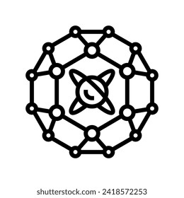 cryptography quantum technology line icon vector. cryptography quantum technology sign. isolated contour symbol black illustration