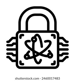 cryptography quantum technology line icon vector. cryptography quantum technology sign. isolated contour symbol black illustration