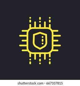 cryptography vector icon, linear style