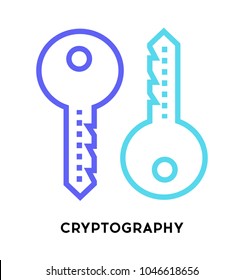 Cryptography.Bitcoin and Cryptocurrency Icons.Digital currency