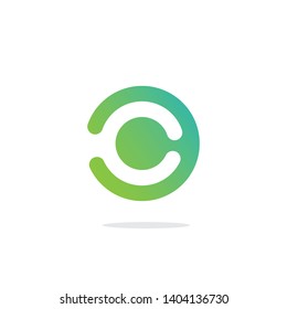 Crypton Currency Logo With CC Initial Green Color