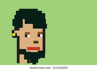 Cryptopunk NFT blockchain, non fungible token. Pixel art character