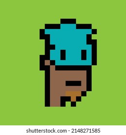 Cryptopunk NFT blockchain, non fungible token. Pixel art character vactor art