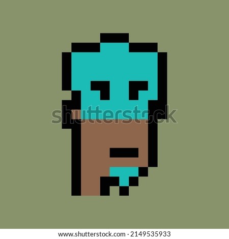 Cryptopunk pixel art NFT blockchain, non fungible token man , boy character
