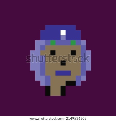 Cryptopunk pixel art NFT blockchain, non fungible token man , girl character