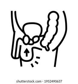 cryptorchidism disease line icon vector. cryptorchidism disease sign. isolated contour symbol black illustration