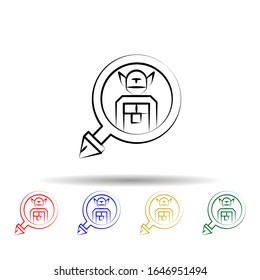 Cryptozoology multi color style icon. Simple thin line, outline vector of mad science icons for ui and ux, website or mobile application