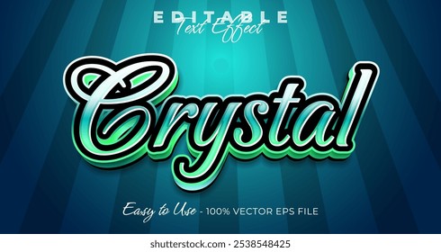 Crystal 3d typography, luxury editable text effect