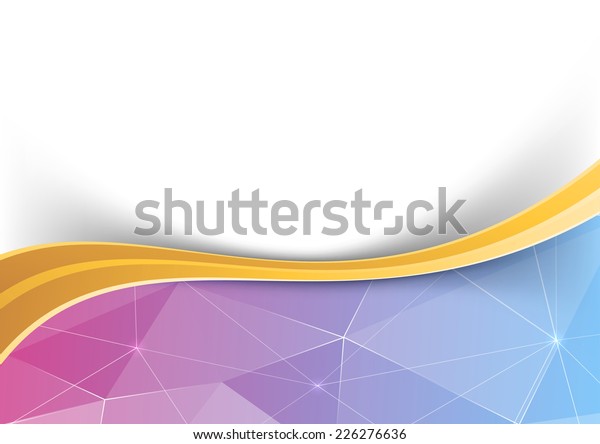 Crystal abstract background gold border\
swoosh. Vector\
illustration