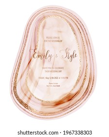 Plantilla de invitación a la boda de gema de gema de rebanada de cristal.