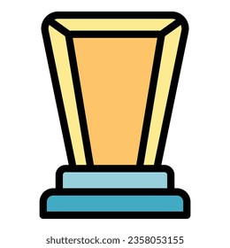 Crystal award icon outline vector. Cup prize. Star success color flat