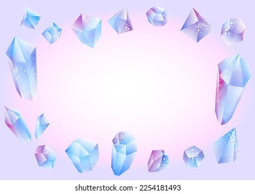 Crystal background. Frame and copy space.